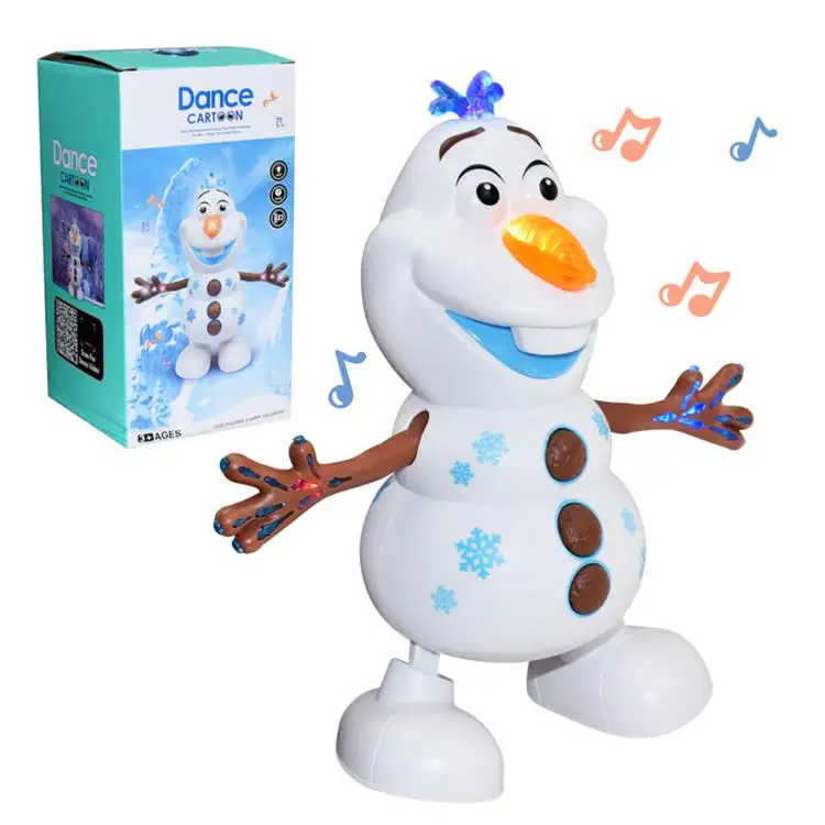 

Yiwa 2021 Dancing Snowman Olaf Robot With 5 Music Led Music Flashlight Electric Action Figure Model Kids Toy Christmas Gift