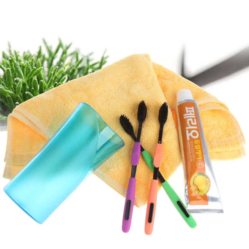 Новейшая модель 4 шт./лот из черного бамбукового угля щетка для выпрямления волос