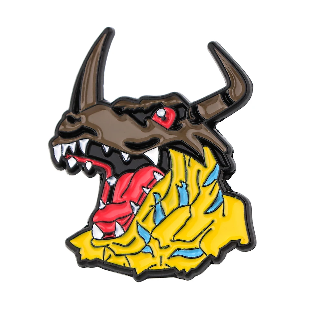 

12 шт./лот E3606 брошь в виде монстра дракона металлический значок для рюкзака одежды рубашки воротника эмалированная булавка Поклонники Подар...