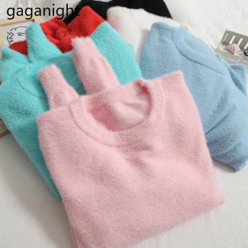 

Gaganight, Женский уютный мягкий свитер, однотонные модные Джемперы на осень и зиму, пуловер, Офисная Женская шикарная Корейская женская кофта с ...