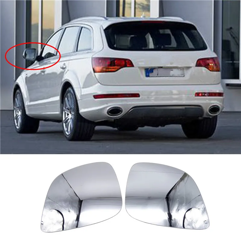 1 Pair Heated Left Side Rearview Wing Wide Angle Hyperbola Mirror Glass For Audi Q5 Q7 2012-2016 Exterior Parts Car Accessories