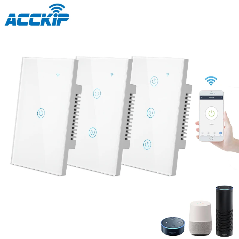 ACCKIP US Smart Wi Fi настенный выключатель 1/2/3 приложение пульт дистанционного