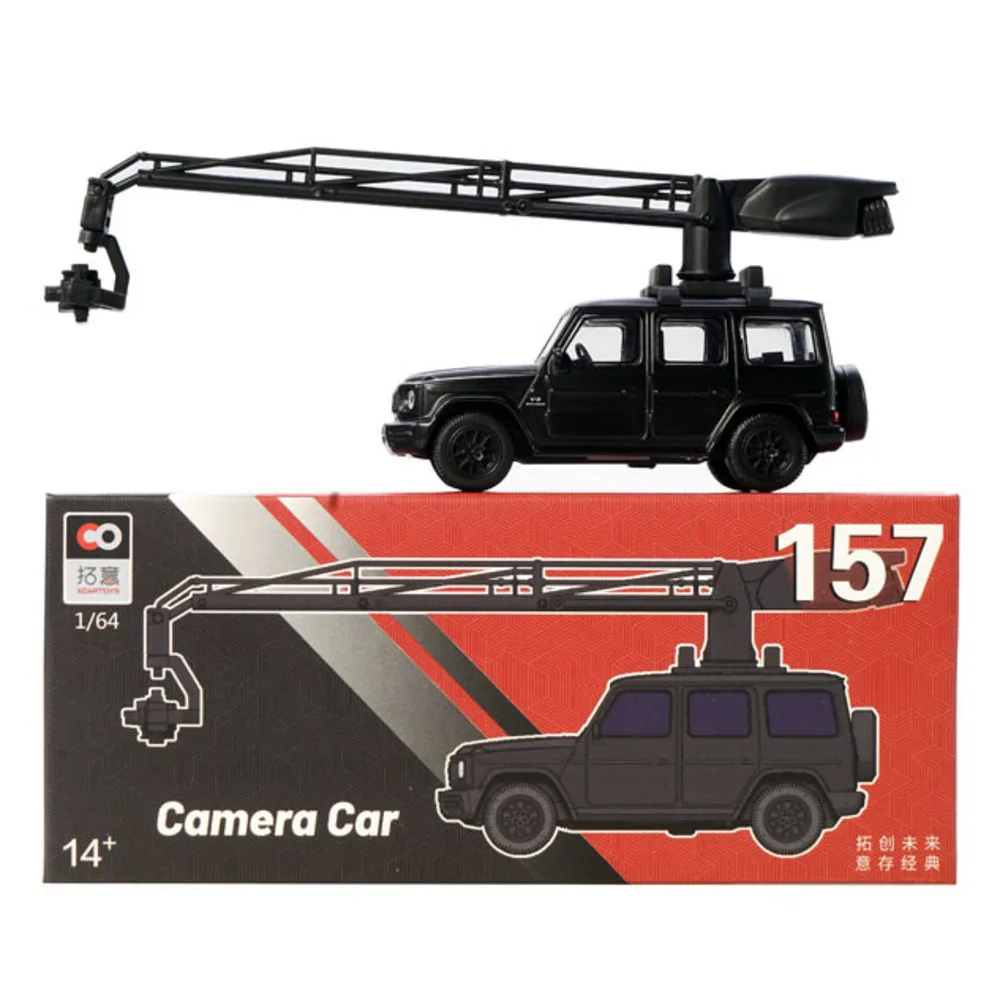 

1/64 Alloy Diecast G63 Rocker Camera Car Model Simulation Toy Robotic Camera Truck Arm Is Rotatable Metal Vehicle Children Gifts