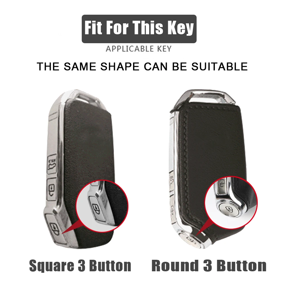 

Car Leather Key Cover Shell Pocket For KIA Sportage Ceed Sorento Cerato Forte 2018 2019 Smart FOB Key Case Accessories