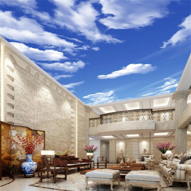 3D-обои на заказ wellyu HD голубое небо белое облако гостиная спальня потолок Зенит