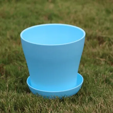 Цветной цветочный горшок пластиковый из смолы для балкона зеленые растения