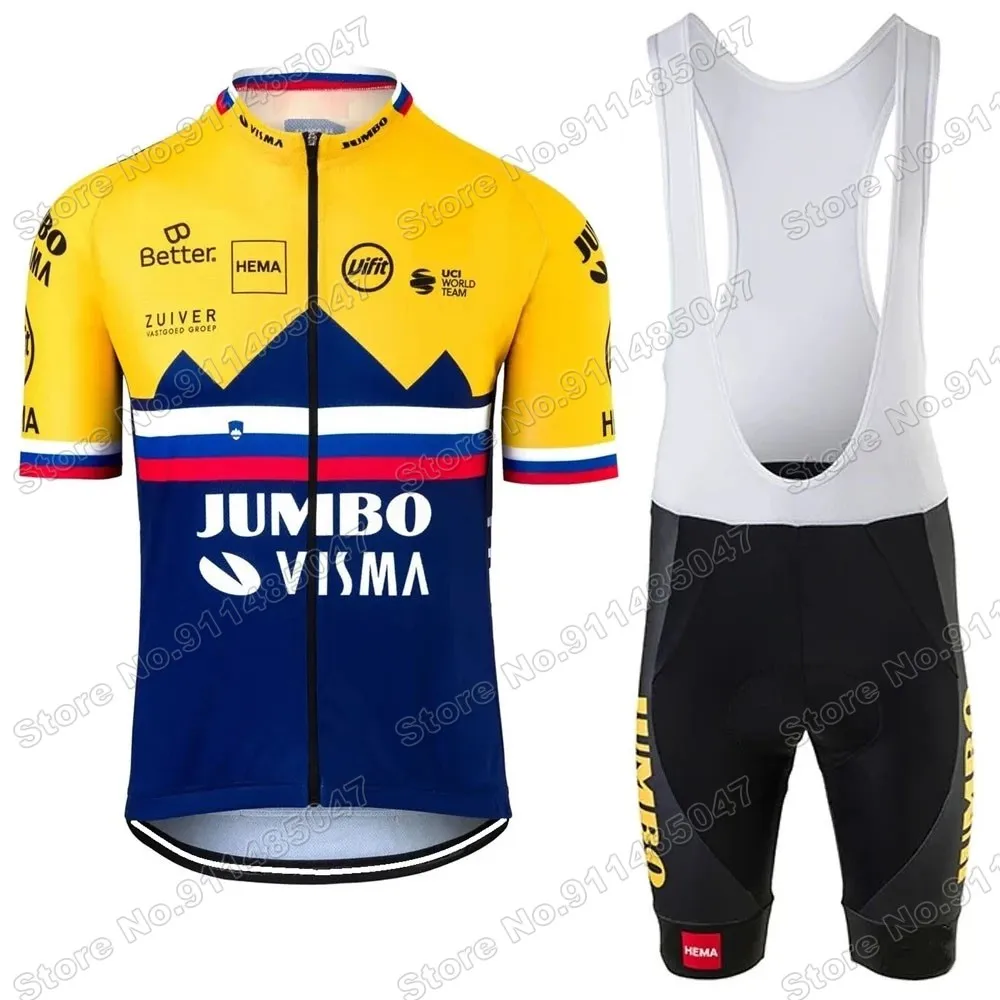 

Maillot Jumbo Visma 2021 Cycling Jersey Set Mens Summer Clothing Road Bike Shirts Suit Bicycle Bib Shorts MTB Wear Fietskleding