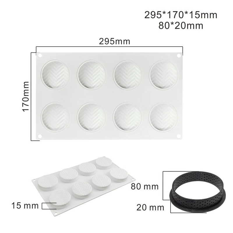 6 Cavity Round Silicone Cake Mold Geometric Texture Mousse Dessert Pan Decor Tool For Baking Tart Tartlet Mould Bakeware | Дом и сад