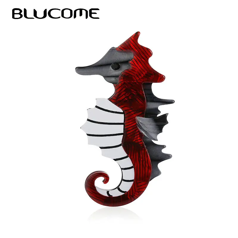 Женская акриловая брошь Blucome черная ручной работы в виде животного значок на