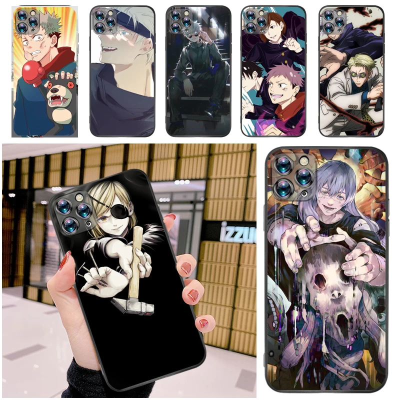 

Jujutsu Kaisen Fushiguro Megumi Yuji Itadori Satoru Gojo Sukuna Phone Case For iPhone 12 Pro MAX Mini SE 2020 Soft TPU Carcasa