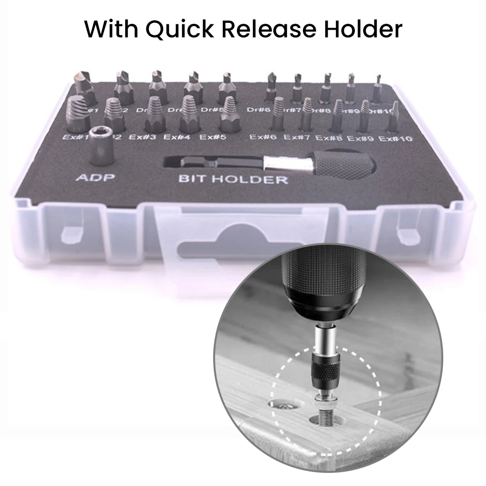 

Bits Quick Release Screw HSS Extractor Hex Depth Screwdriver Set Damaged