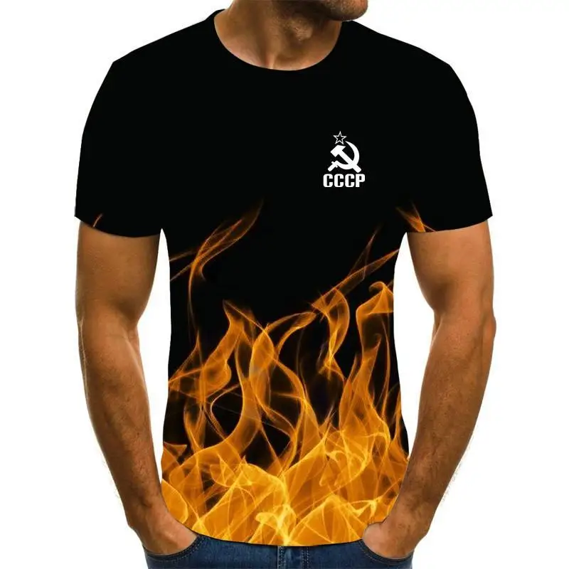 

Men's T-shirt summer CCCP Russia 3D t-shirt men's Soviet Union men's short sleeve T-shirt Moscow men's T-shirt o-neck top 6xl