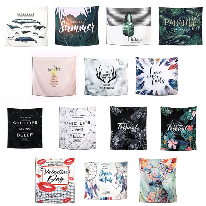 Простой скандинавский настенный гобелен Enipate черно-белые рога алфавит