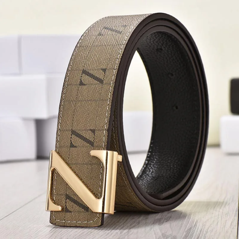 Mens Fashion Famous Brand Designer Belts Luxury Male Genuine Leather Z Smooth buckle Business High Quality Jeans Belts images - 6