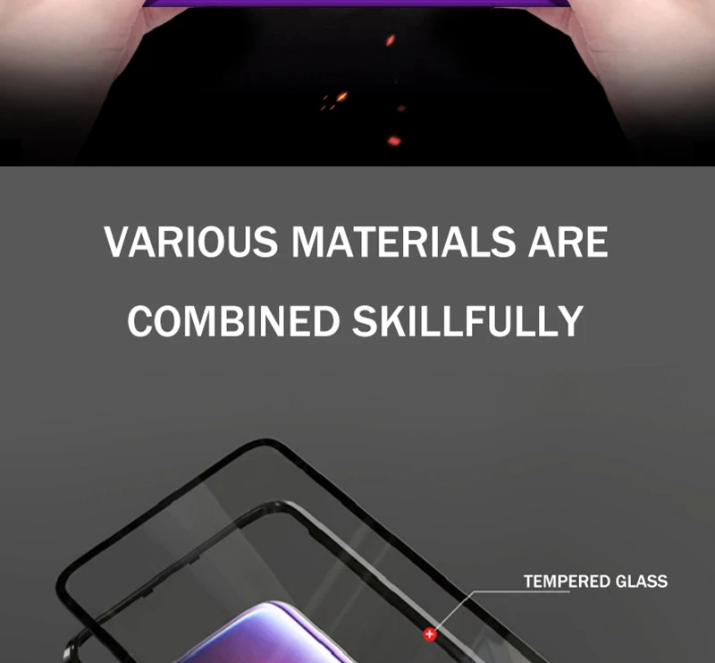 Двухстороннее закаленное стекло для Xiaomi Redmi Note 7 Note7Pro магнитное поглощение 360 чехлы для телефонов металлическая откидная задняя крышка Note7 Pro