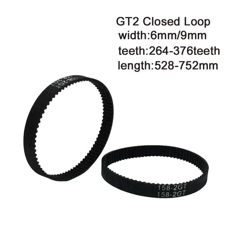 

Timing Belt 2GT Closed Loop Width 6/9mm Length 528/540/550/600/606/610/616/640/670/696/752mm 3D Printer Toothed Conveyor Belt