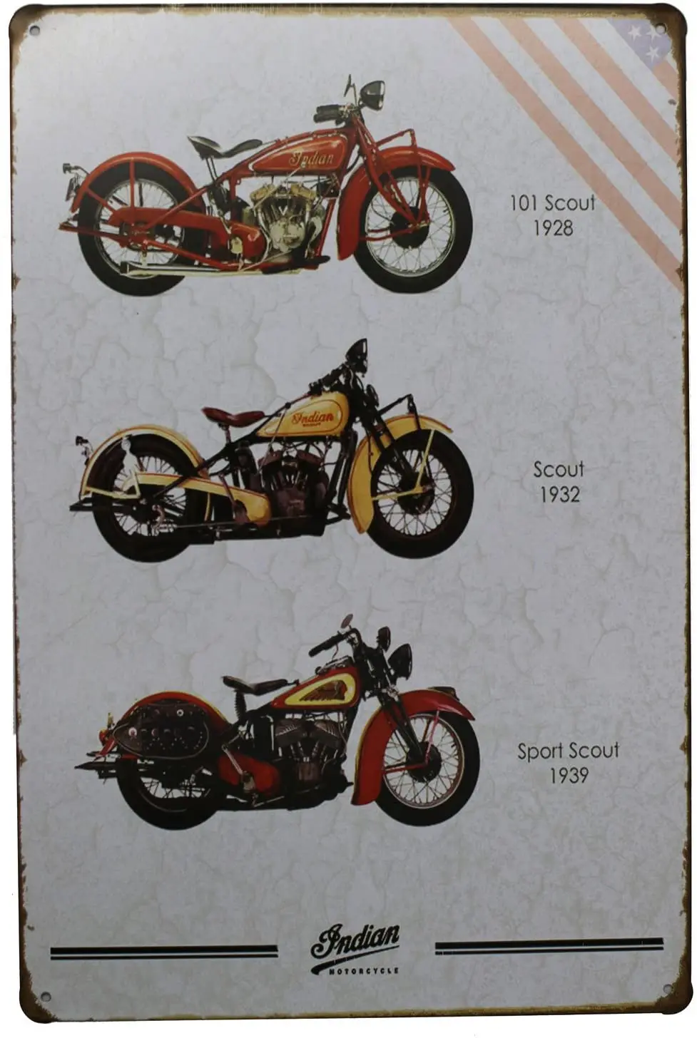 

UOOPAI 3 Series of Motorcycles Metal Tin Sign, Vintage Garage Wall Plaque,20X30