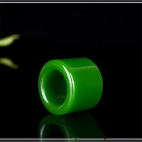 natural green hand carved jade plate finger fashion boutique jewelry men and women ring chain gift accessories