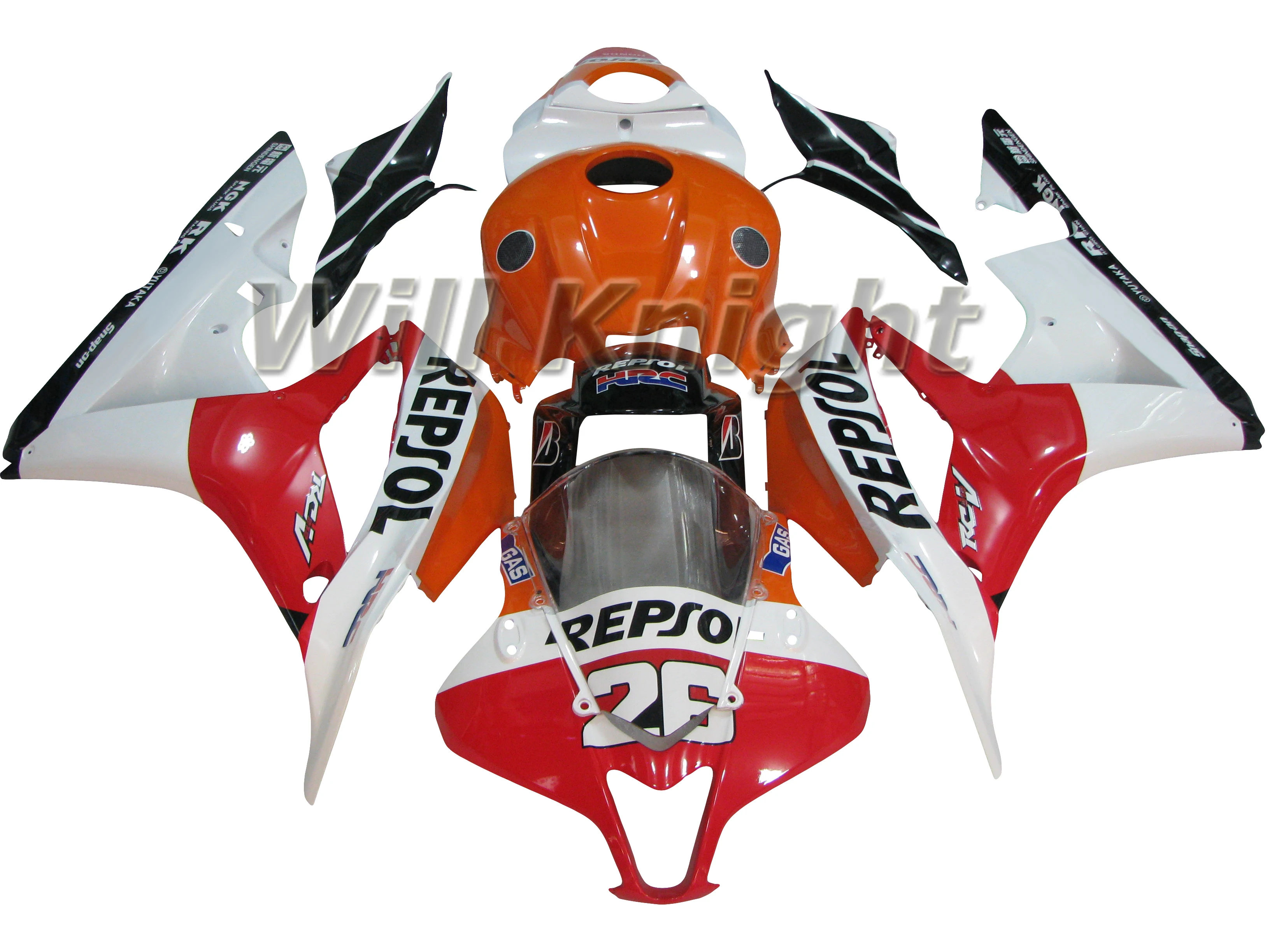

Motorcycle Body Fairing Injection Kit for Honda CBR600RR CBR600 F5 2007 2008 Orange