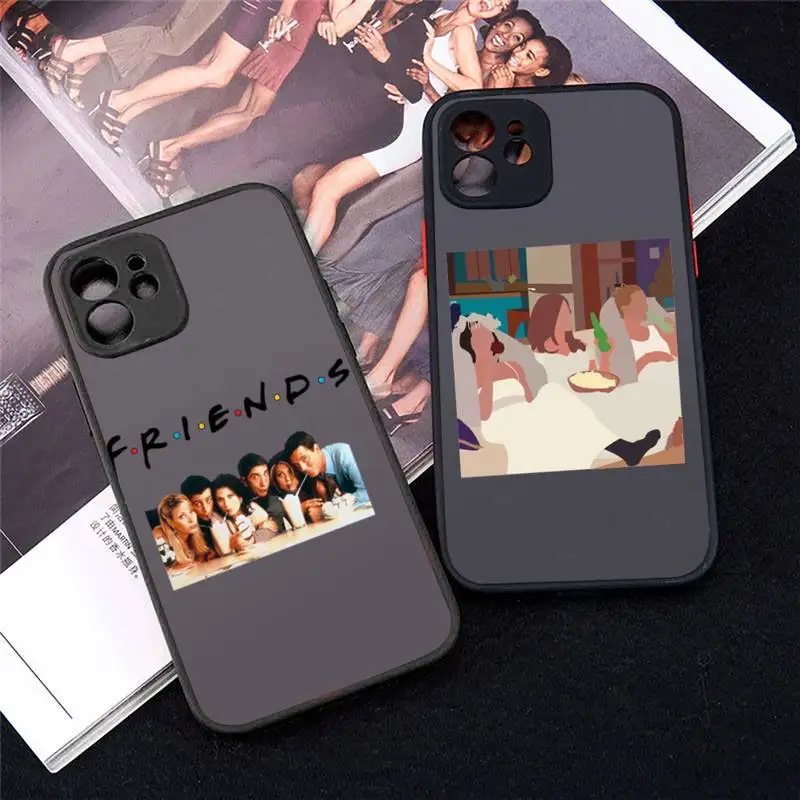 

friends TV show cartoon Phone Case matte transparent For iphone 7 8 11 12 plus mini x xs xr pro max cover