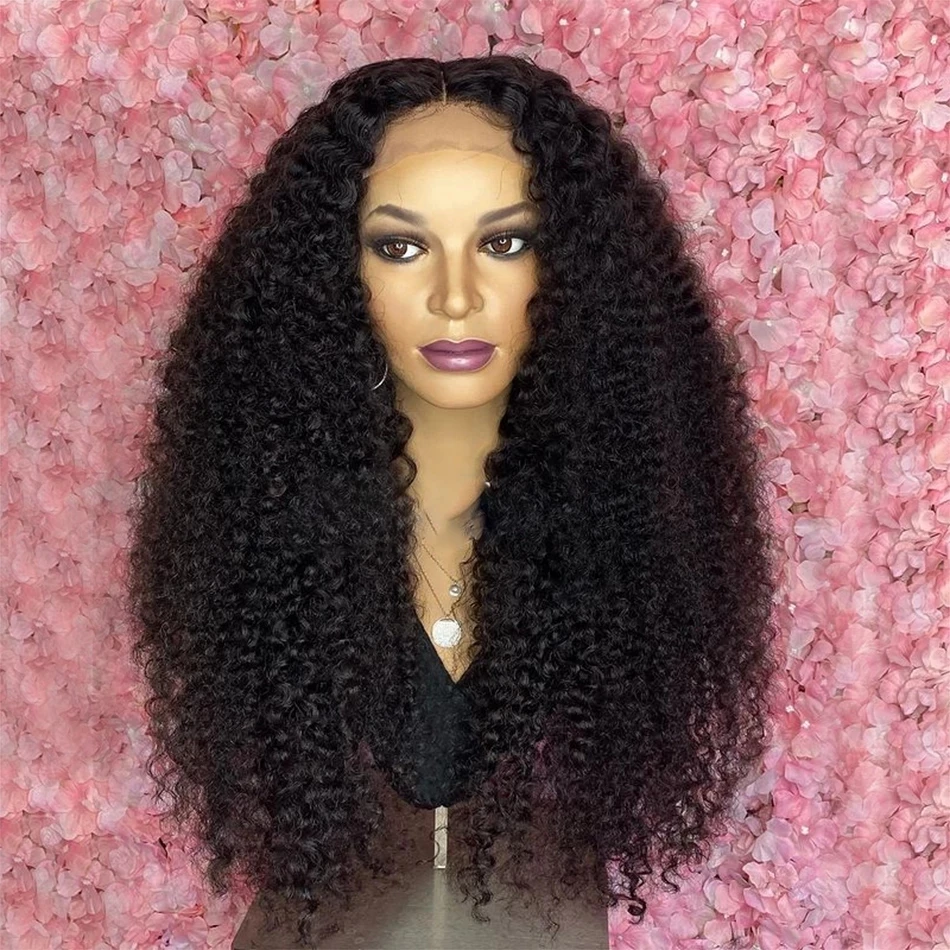

Synthetic Hair Wigs Afro Kinky Curly Lace Front Wig For Black Women Frontal Pre Plucked 180% Density Babyhair Glueless Daily Use