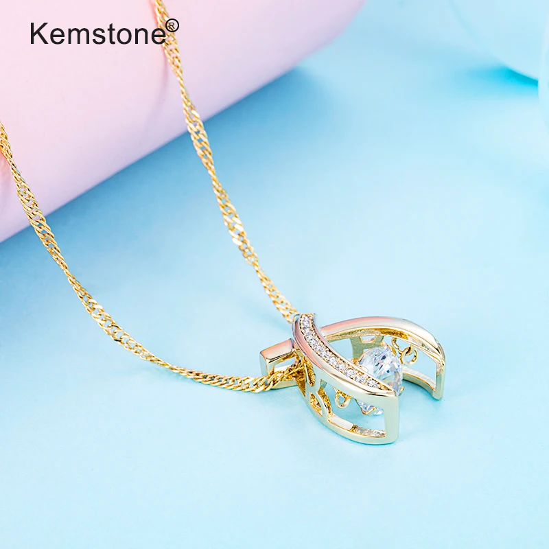 Kemstone элегантный медный сплав золотой цвет кубический цирконий ювелирные изделия