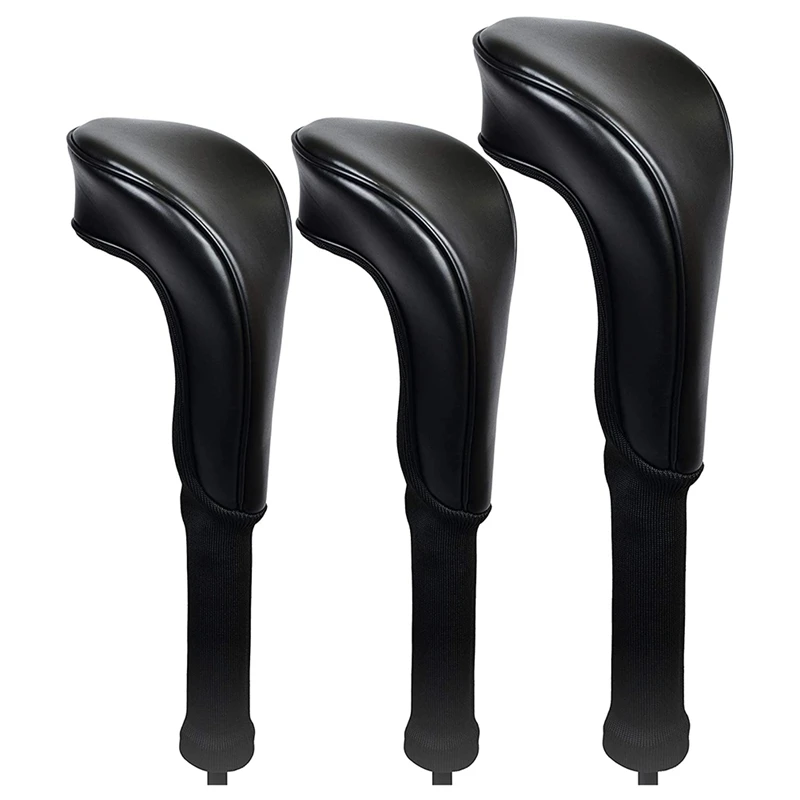

Golf Club Head Covers for Driver & Fairway Woods - Leather Headcovers, Fits Most Woods and Drivers