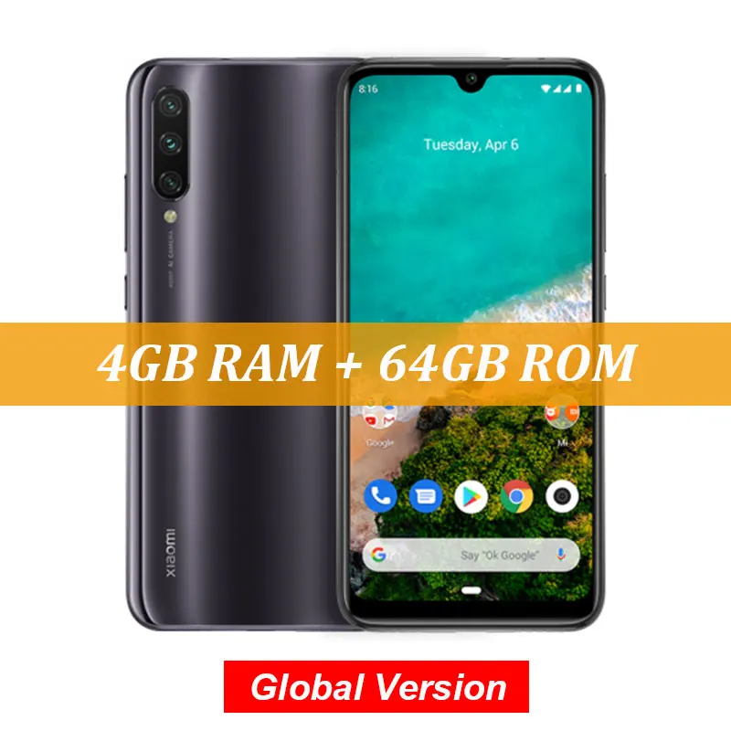 4GB 64GB Black Глобальная версия Xiaomi mi A3 mi A3 4GB 64GB мобильный телефон Snapdragon 665 48MP Тройная камера s 32MP фронтальная камера 6,088 AMOLED дисплей - Цвет: 4GB 64GB Black
