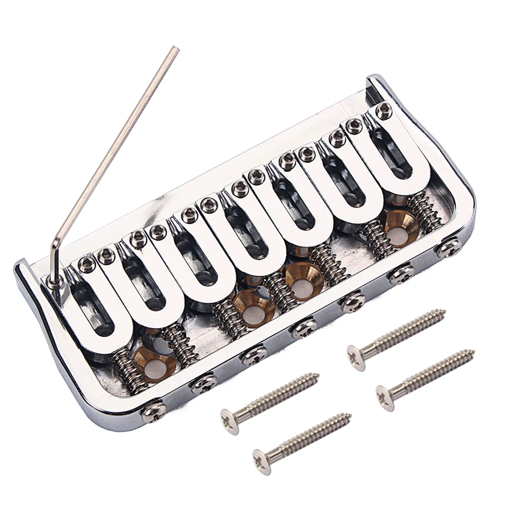 Solid 7 String Electric Guitar Bridge Saddle Bass Replacement Chrome Easy to Install | Спорт и развлечения