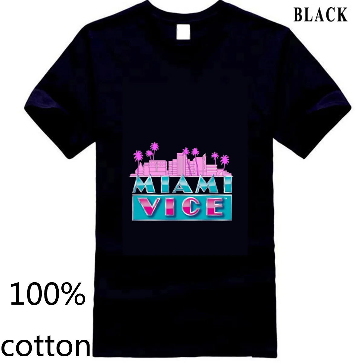 Футболка мужская из 100% хлопка Классическая тенниска фильма вице Майами по ТВ