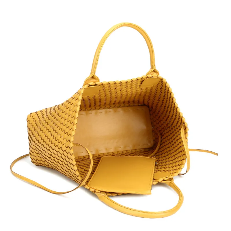 

New Woven Handbags Imitation Sheepskin Star Shoulder Bag Large Capacity Bucket Bag Woven Tote Bag Women Fuax Leather Handbags