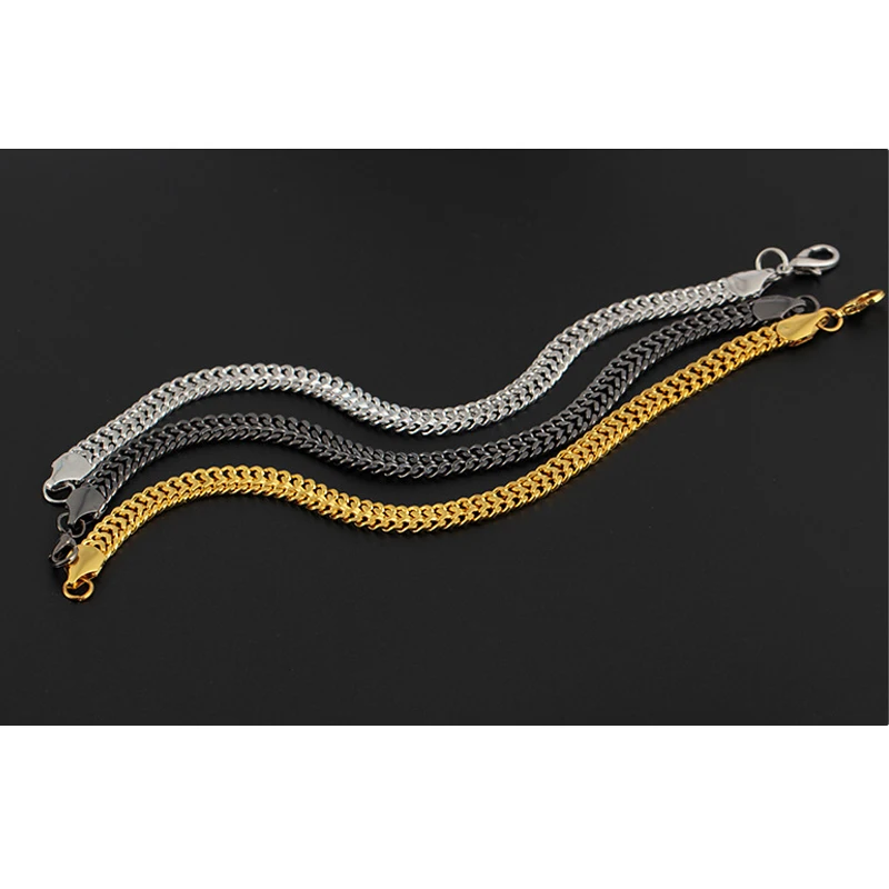 3 Цвета из нержавеющей стали для мужчин браслеты на руку и щиколотку Модная