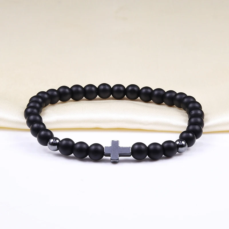 Новый 6 мм бисерные браслеты шарма паве ЧР Корона шар гематит крест из