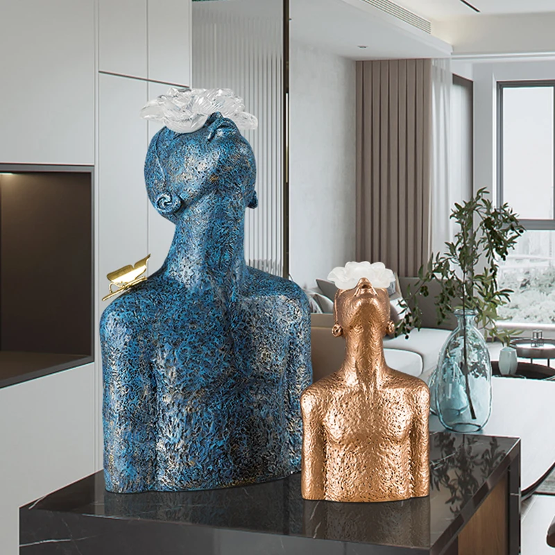 Простая Роскошная портретная скульптура из смолы украшение для дома гостиной