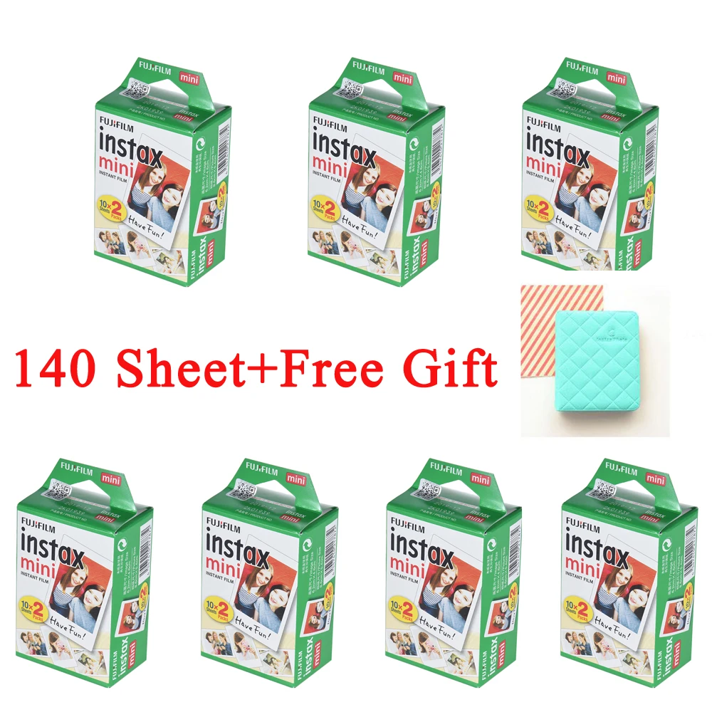 140PCS Fujifilm Белый 10-200 листов Instax Mini пленка для FUJI Instant Photo camera Mini 9 Mini 8 7s 70 90+ сумка для фотоальбома - Цвет: 140PCS