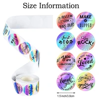 500pcs round paper stick labels laser color thank you print wedding gift sticker 25mm38mm business packaging stationery