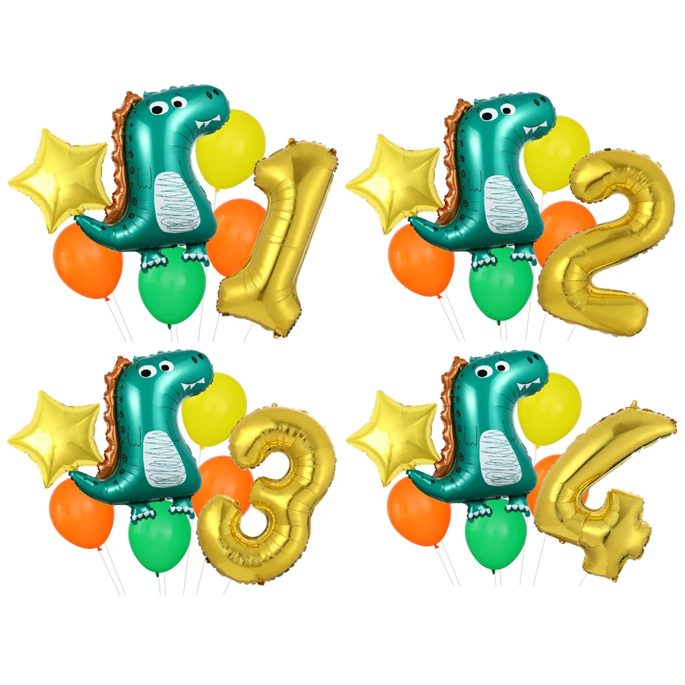 7pcs/set Dinosaur Foil Balloons 16/32/40inch number balloons set jungle animal boys Birthday Party Jurassic dragon Decorations | Дом и сад