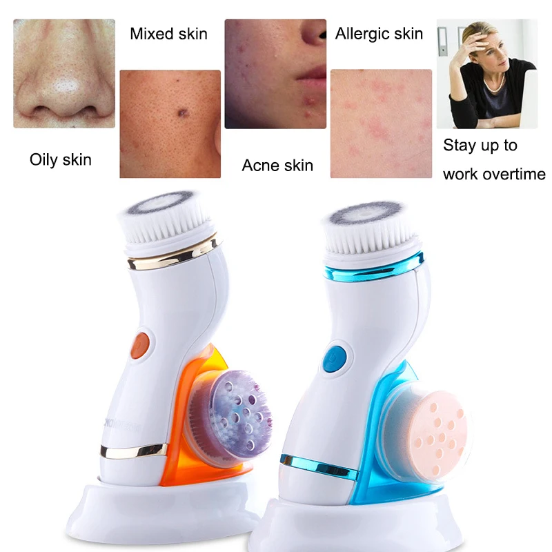 Перезаряжаемая электрическая Очищающая щетка для лица Отшелушивающий