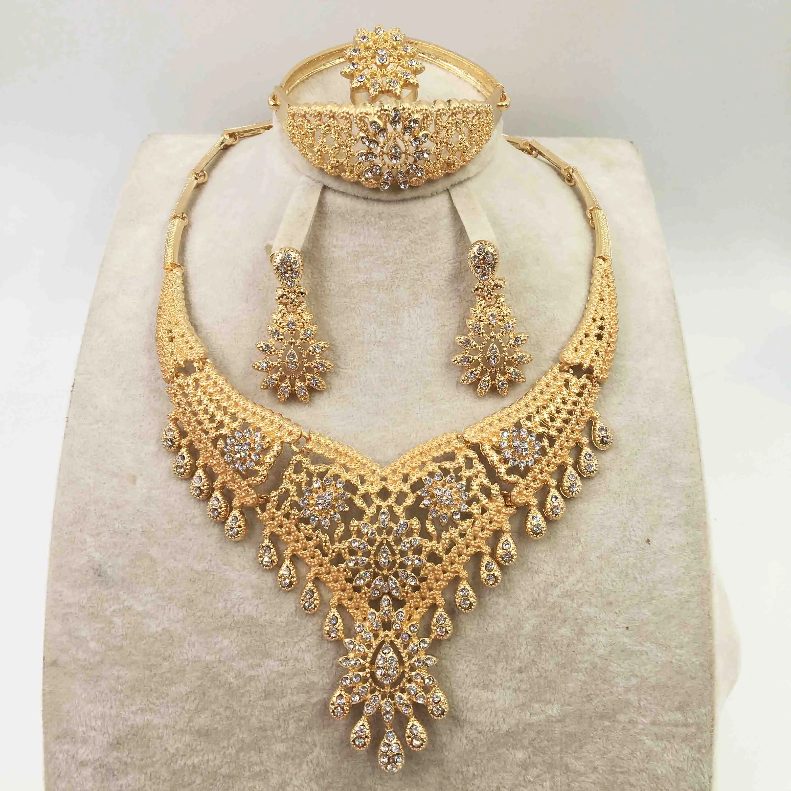 Лидер продаж Модный свадебный комплект ювелирных изделий из Дубая Африки