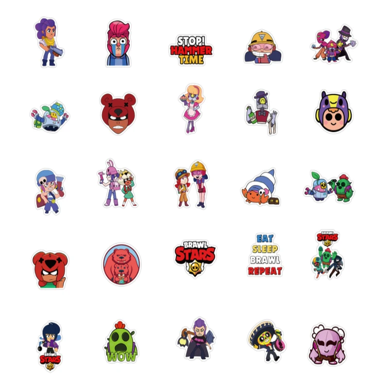 

50 pcs Wild game melee Graffiti Waterproof Skateboard Travel Suitcase Phone Laptop Luggage Stickers Cute Kids Girl Toys