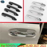 for toyota sienna xl40 2021 2022 car accessories carbon fiber style door handle cover with smart key hole catch cap trim