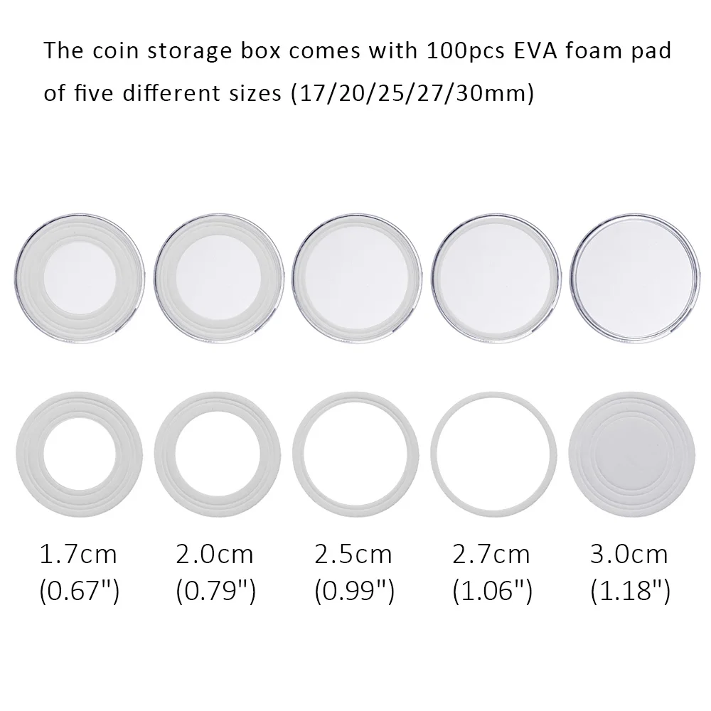 Прозрачный чехол для монет круглая коробка хранения 100 шт. капсулы держатель