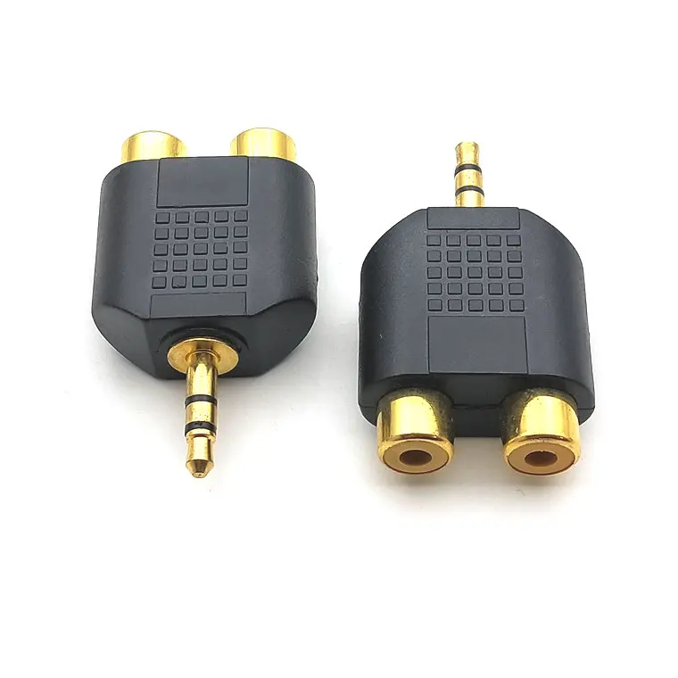 Позолоченный стерео аудио сплиттер Y адаптер 3 5 мм к RCA мама|stereo to rca|stereo audio splitterstereo