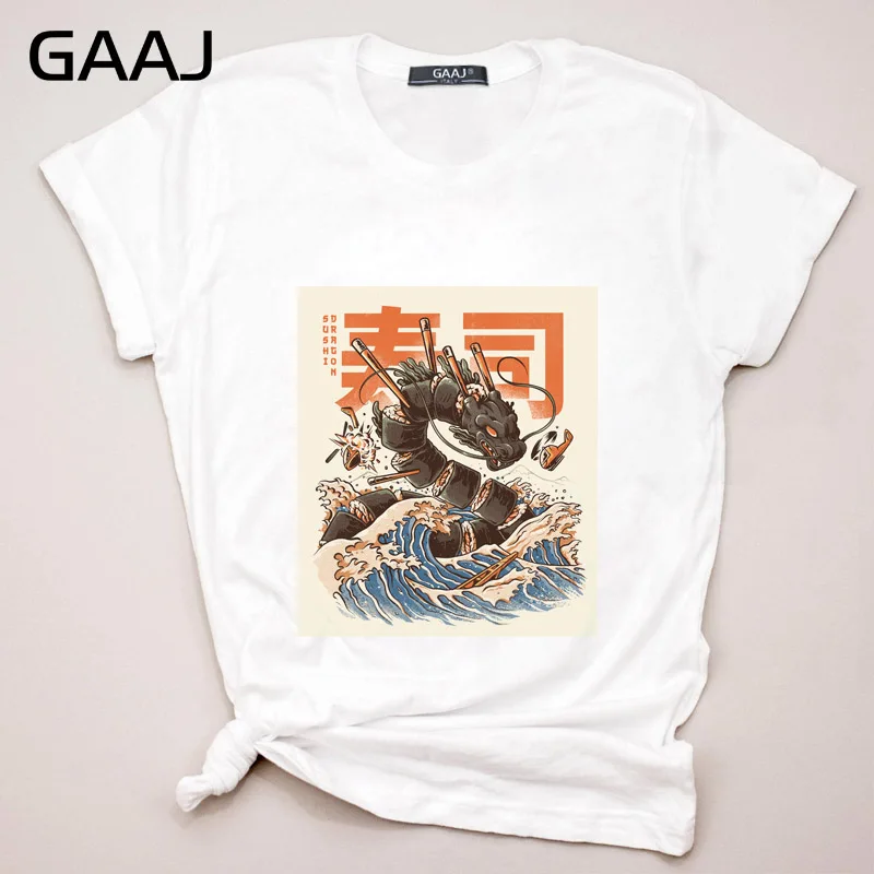 14 GAAJ, японская футболка с волнистым принтом, Женская Винтажная Футболка Ukiyo-e, Забавные футболки, топы, Harajuku, уличная одежда, Прямая поставка, женская - Цвет: 14