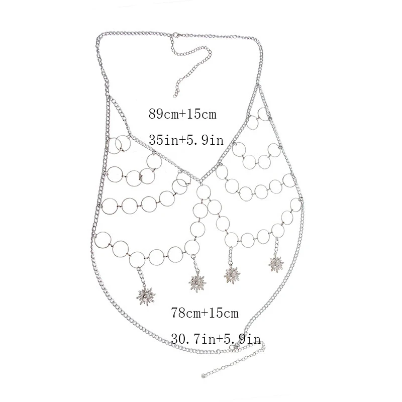 Цепочка на грудь Женская в стиле панк соблазнительное эксклюзивное нагрудное