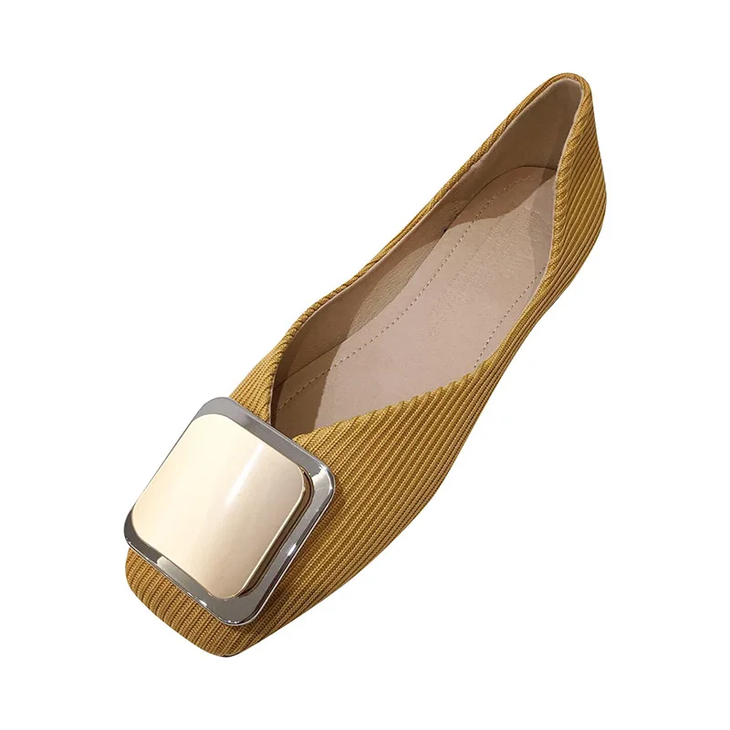 

Shallow Mouth Casual Woman Shoe Loafers With Fur Square Toe Buckle Female Footwear Modis Slip-on New Summer Boat Dress 2021 Flat
