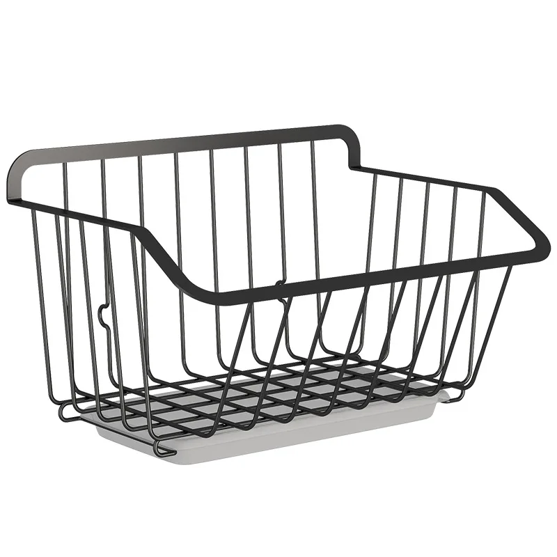 

Stainless Steel Kitchen Wall Hanging Storage Basket Spice Rack Fruit Vegetables with Drain Organizer Dish Drying Shelf Container