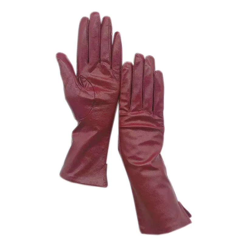 Кожаные перчатки зимние женские модные новые из овечьей кожи кожаные с рукавами