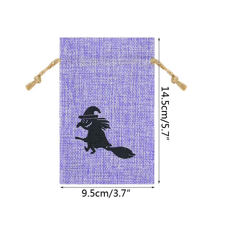 5 шт паук летучая мышь Скелет джутовые подарочные пакеты из мешковины с шнурком