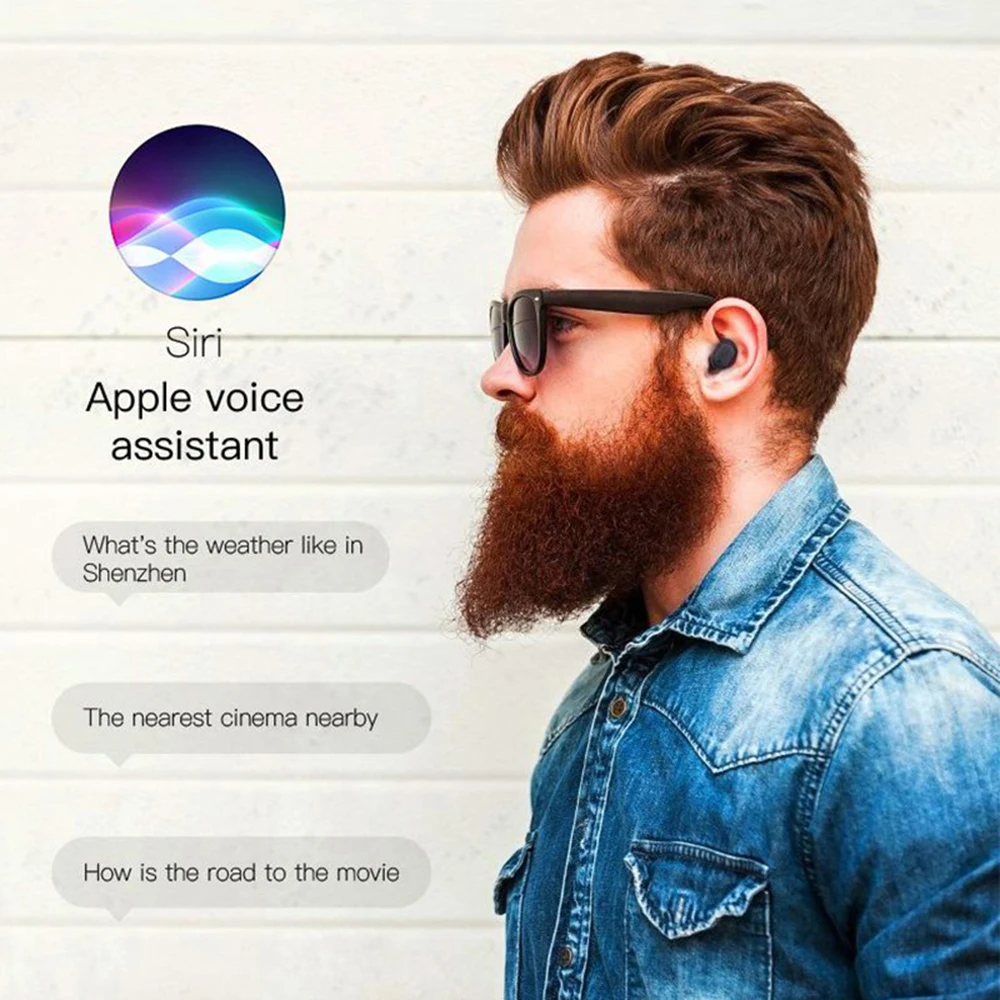 Беспроводная Bluetooth гарнитура Светодиодный наушники Наушники TWS с микрофоном